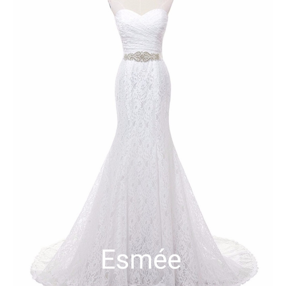 New White Lace Wedding Dress
